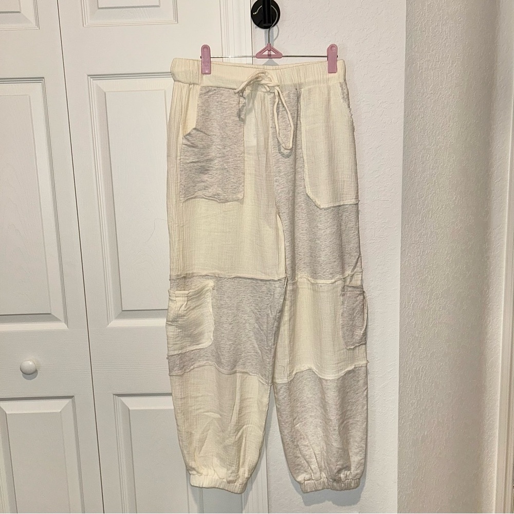 NWT POL Patchwork Drawstring Pants NWT - image 1